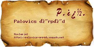 Palovics Árpád névjegykártya